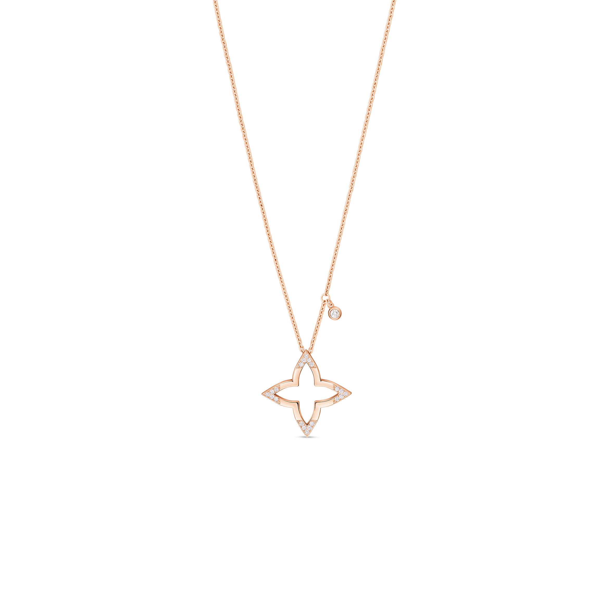 LOUIS VUITTON OMBRE BLOSSOM PENDANT, PINK GOLD AND DIAMONDS Q03083